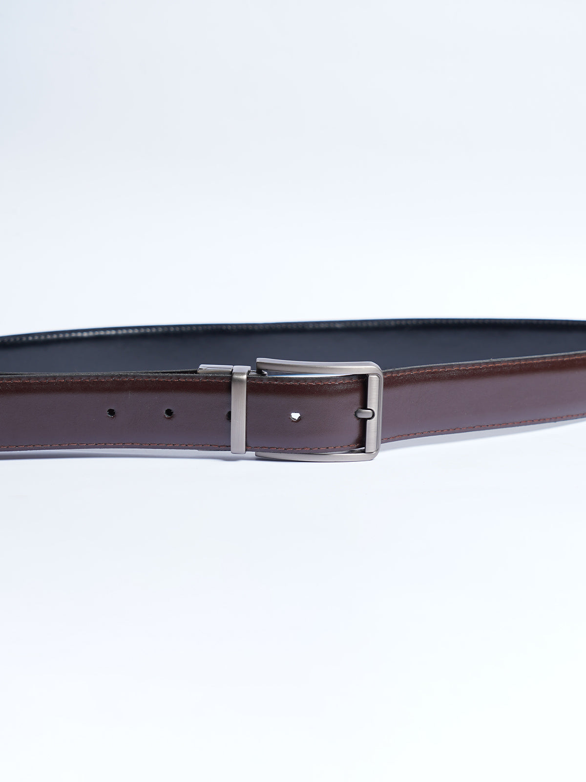 Dark Brown & Black Reversible Leather Belt For Men