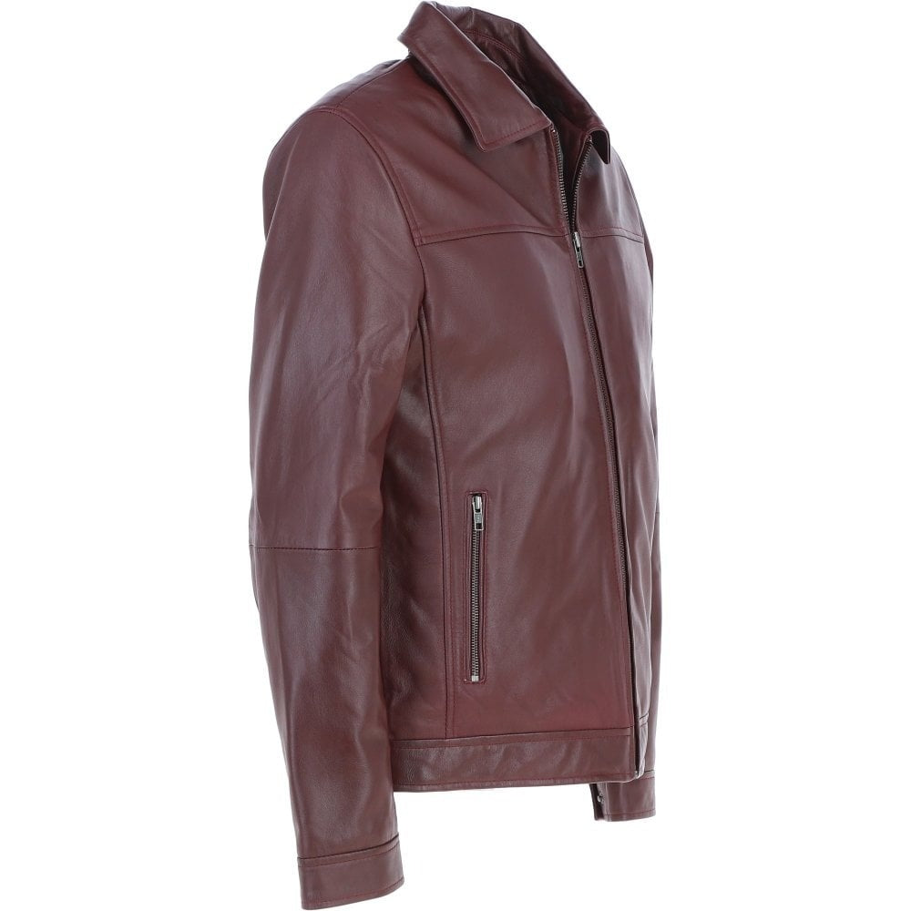 Burgundy Color Leather Jacket For Men's
