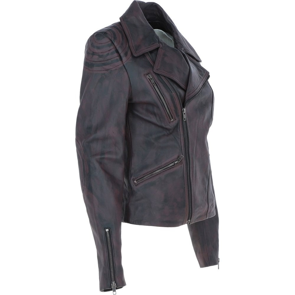 Women's Black Leather Biker Jacket