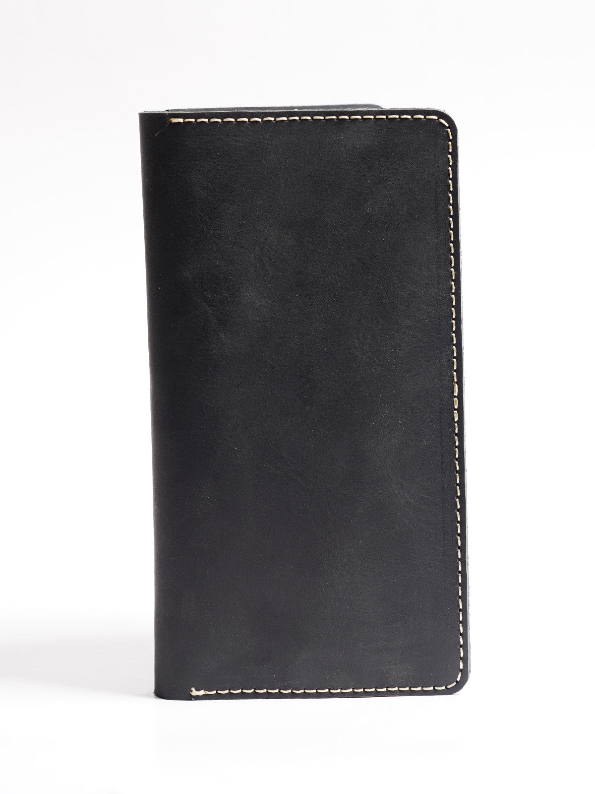 Brown & Black Leather Long Wallet For Men