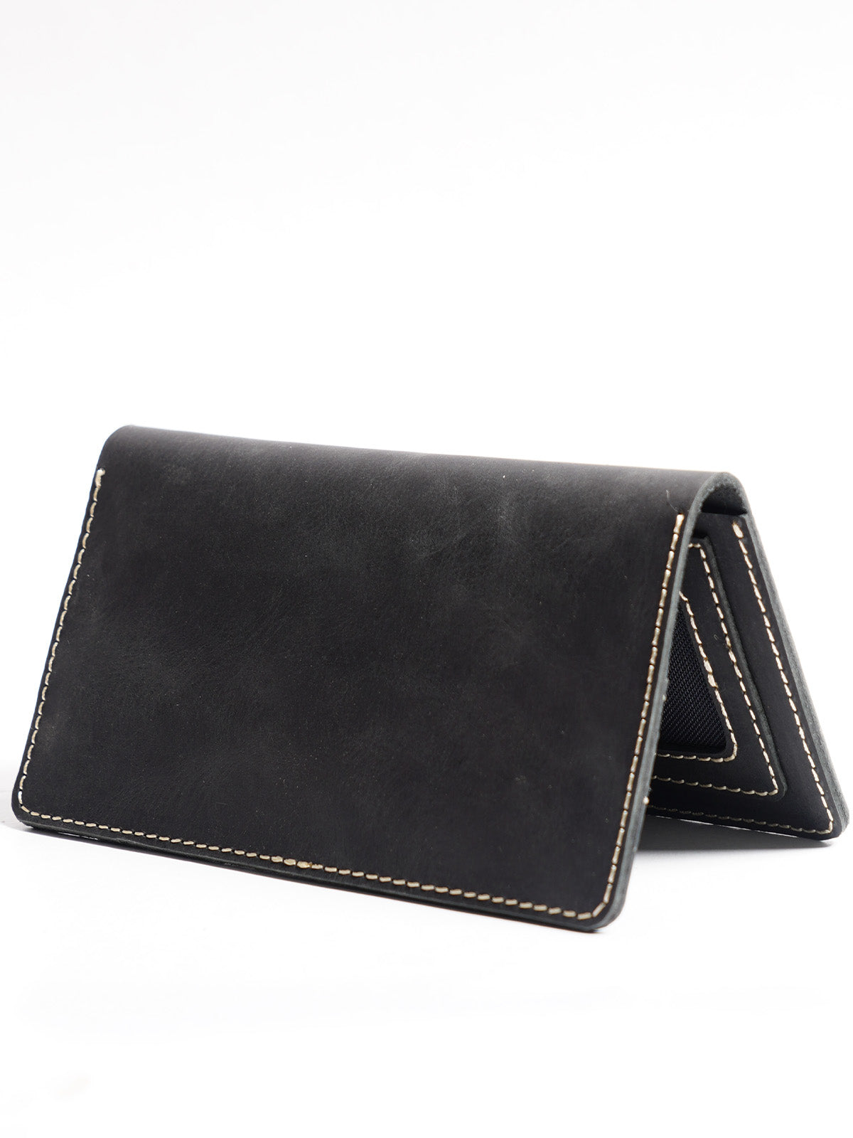 Brown & Black Leather Long Wallet For Men