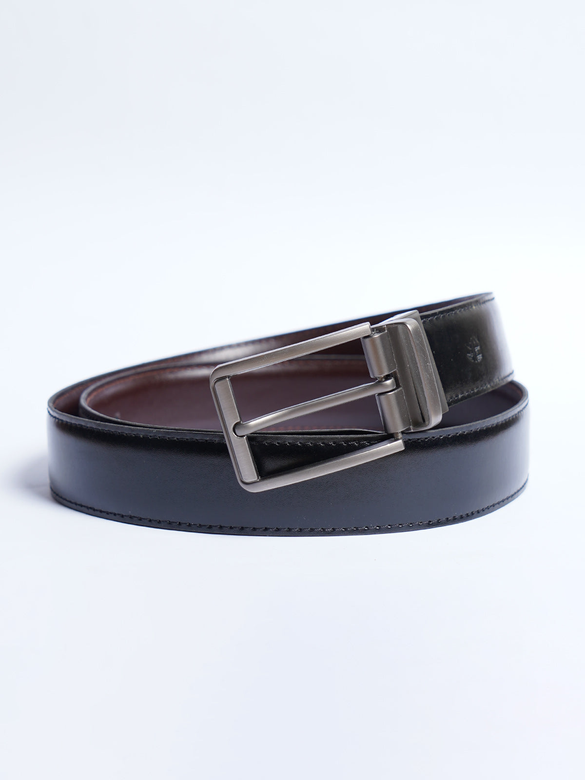 Dark Brown & Black Reversible Leather Belt For Men