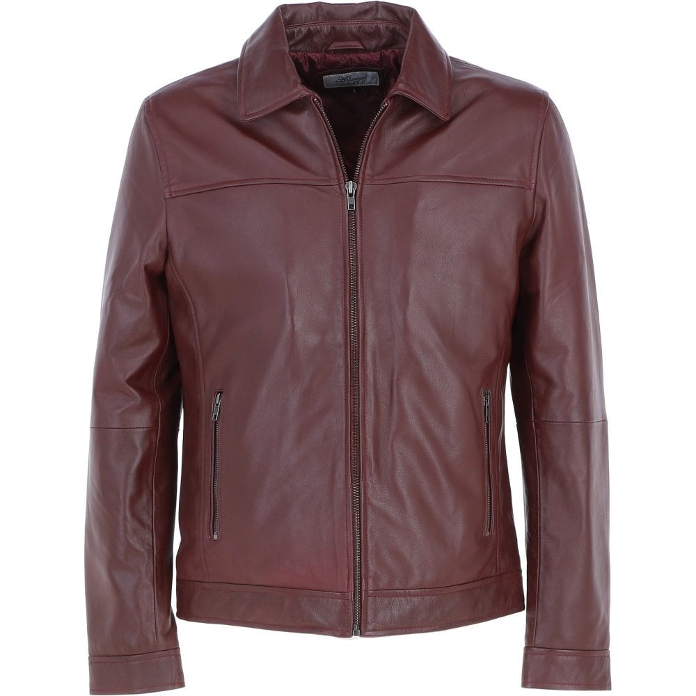 Burgundy Color Leather Jacket For Men's