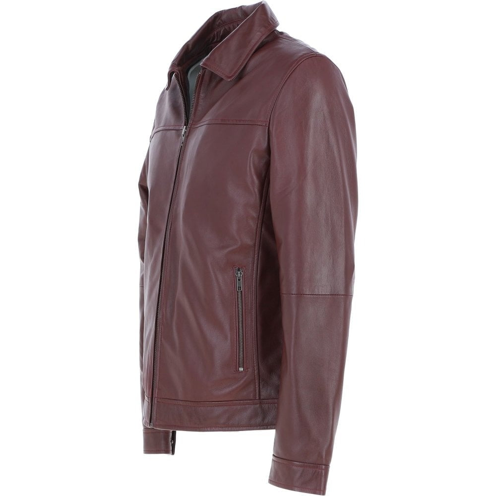 Burgundy Color Leather Jacket For Men's