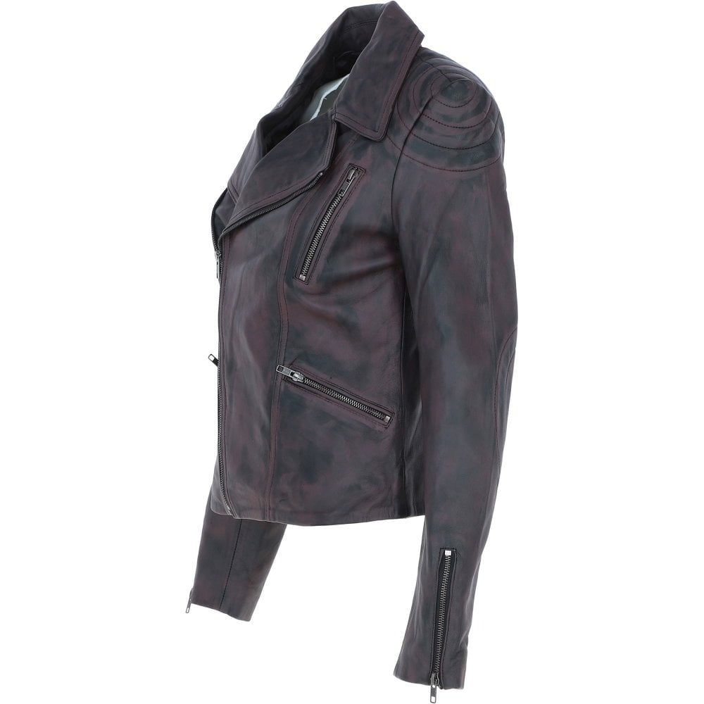 Women's  Black Leather Biker Jacket