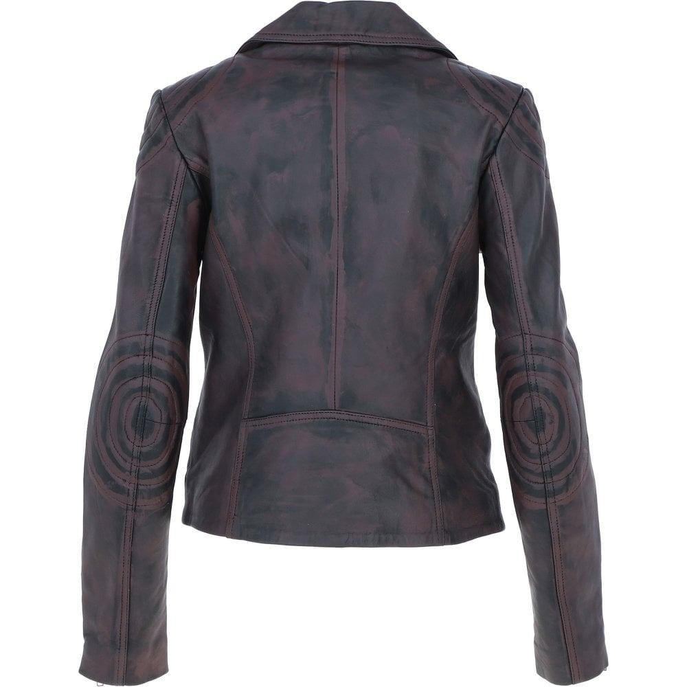 Women's  Black Leather Biker Jacket