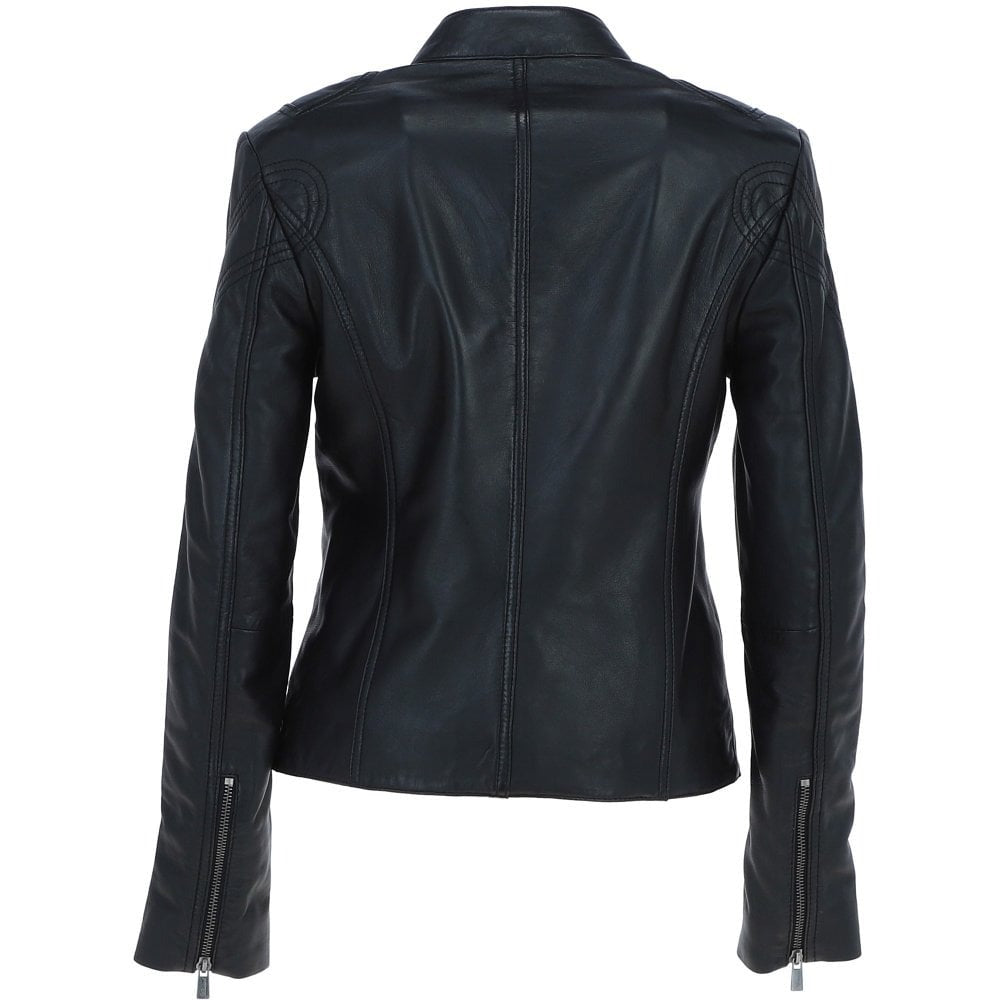 Women's Black Leather Biker Jacket